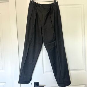 Harold Powell (34x30) Deep Charcoal Gray w/ Subtle Blue Plaid Gray Trouser Pant